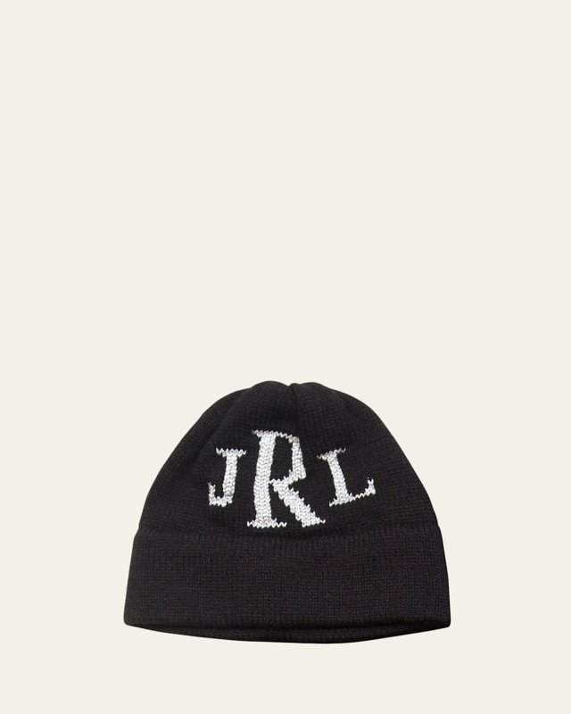 Kid's Metallic Classic Monogram Beanie Hat, Personalized